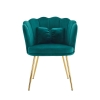 Set Di 2 Sedie Da Soggiorno In Velluto - Senza Braccioli, Stile Mid-Century, Gambe Dorate, Nero