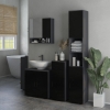 Armadio Aperto A 4 Ripiani, 187x90x45 Cm, Con Ruote E Barra Appendiabiti, Nero - 3