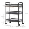 HOMCOM - Carrello Da Cucina Multiuso In Legno Con 2 Cassetti, 3 Antine E 4 Ruote 121x46x91cm - 7