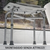 Sgabello Doccia VOUNOT Regolabile - Alluminio Bianco Portata 136 Kg Per Anziani