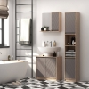 Mobiletto Da Bagno Salvaspazio HOMCOM - Legno 170 Cm, 2 Ante E Ripiani Regolabili - Foto 5