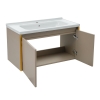 Burgbad Eqio mobile con lavabo, con armadietto a specchio bianco