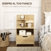 Comodino Sospeso HOMCOM 40x30x15cm - Con Cassetto, In Truciolato, Bianco - Foto 6