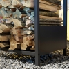 Outsunny Scaffale Portalegna In Acciaio – Legnaia Moderna Con Base Rialzata, 39x35x76 Cm, Per Interno Ed Esterno