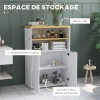 Meuble De Rangement Salle De Bain étroit - Avec Roulettes Et Portes Coulissantes, Blanc