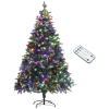 HOMCOM 7ft LED Pre-Lit Artificial Christmas Tree, with Base