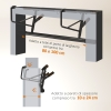 SPORTNOW Barra Multifunzionale Per Trazioni A Muro Con Bande Elastiche – Carico Max 150 Kg – Adatta A Telai Porte 80-100 Cm E Pareti 10-24 Cm – Attrezzo Palestra Casa (Nero/Arancione)