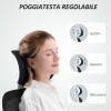 HOMCOM Sedia Da Ufficio Ergonomica In Rete Nera Con Poggiatesta E Supporto Lombare Regolabili - Girevole E Inclinabile, Altezza 115-123cm - 4