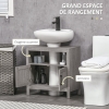 Kleankin Meuble Salle De Bain Sous Lavabo - 60x30x65cm Blanc Avec Portes Et Étagères
