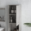 Set Mobili Bagno Kleankin 4 Pezzi - Lavabo 60cm, Mobiletto, Colonna E Specchiera | Design Sospeso In Legno Grigio - Foto 3