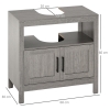 Meuble Salle De Bain Sous Lavabo Kleankin 60x30x65 Cm Blanc - Placard 2 Portes Avec Étagères