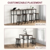 HOMCOM Modern Bar Table Counter Height Dining Table For Kitchen Dining Room~835 390bk