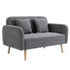 HOMCOM Canapé 2 Places, Canapé avec 2 Coussins, Canapé Double Rembourré, Canapé avec Revêtement en Velours, Accoudoir, Causeuse pour Salon, Chambre à Coucher, 130 x 70 x 80 cm, Gris