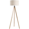 HOMCOM Stehlampe im skandinavischen Stil 40 W max. Abmessungen Ø 45L x 45B x 152H cm aus Pinienholz Leinen beige