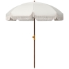 Outsunny Strandsonnenschirm Outdoor Sonnenschirm rund mit Fransen und UV-Schutz 40+ mit 8 Rippen Hellgrau