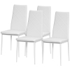 Lot De 4 Chaises Style Louis XVI - Bois Massif Sculpté, Cannage, Assise Aspect Lin Beige - HOMCOM