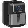 HOMCOM Fritadeira sem Óleo 6,5L 1700W Fritadeira de Ar Quente com 8 Programas Tela LED Tátil Temperatura Ajustável Temporizador e Cesta Antiaderente 36,5x29x33,8cm Preto
