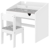 AIYAPLAY Ensemble Bureau et chaise pour enfants, avec rangement, tiroir coulissant, pour les 3-6 ans, motif étoilé - Gris