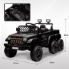 Voiture Électrique Enfant AIYAPLAY Buggy 12V 4x4/2x2 - Télécommande 2.4Ghz, 4 Moteurs, Remorque, Lumières, Musique, Noir