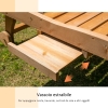 Lettino Prendisole Outsunny In Legno - Con Ruote E Vassoio Estraibile 182x60cm - Foto 11
