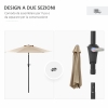 SONGMICS Ombrellone da Giardino 300 cm, UPF 50+, Parasole, Inclinazione Bidirezionale a 30°, Manovella per Apertura/Chiusura, Esterno Terrazzo Balcone Piscina, senza Base, Beige GPU30BE