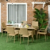 Set Tavolo E 6 Sedie Da Giardino Outsunny - Polyrattan E Acciaio, Pieghevoli