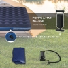 Matelas gonflable grand 2 places Outsunny 8,7 po h. bleu avec pompe à