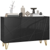 HOMCOM Modern Luxe High Gloss Sideboard, with Hairpin Legs - Black