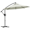 EasyComfort Ombrellone Da Giardino Decentrato Con Base A Croce E Apertura A Manovella 294x193cm Grigio