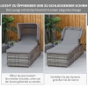 Outsunny Polyrattan Gartenliege 5-fach Verstellbar – Mit Kissen, Grau, 198x72 Cm | Wetterfest & Komfortabel