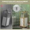 Meuble De Salle De Bain En Bambou Avec Panier à Linge - 2 étagères + Panier Amovible 33L - 40x30x86.5 Cm