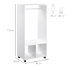 Lot De 2 Portants à Vêtements HOMCOM Blanc - Penderie Mobile Avec Roulettes Et Rangement