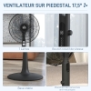 Ventilateur sur pied 50 W, hauteur réglable de 87 à 120 cm, 3 vitesses, oscillation et inclinaison réglables, argent | Leroy Merlin