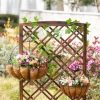 Outsunny Jardinière Sur Pied Avec Treillis Bois Sapin 60L X 30l X 122H Cm - Idéal Pour Plantes Grimpantes
