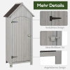 Outsunny Gartenschrank 129x51,5x180cm - Geräteschuppen Mit Giebeldach Grau+Schwarz