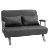 Schlafsofa Mit Armlehne, Gästebett, Multifunktion, Kunstleder, Grau HOMCOM, Mult