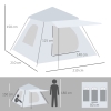 Tente De Camping Pop Up 2-3 Personnes Outsunny - Tente Dôme Légère Avec Porche Étanchéité 2000mm Facile à Monter Blanc