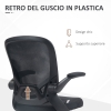 HOMCOM Sedia da ufficio senza bracciolo Sedia da ufficio Sedia per computer in pile di agnello Altezza regolabile girevole a 360 ° Carico Max. 120 Kg Bianco