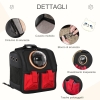 Zaino Trasportino Per Gatti PawHut - Pieghevole, Con Oblò, Cuscino E Tasche, 38x24x38 Cm - Foto 3
