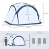 Outsunny Tente De Camping Dôme Familiale 6-8 Personnes - 4 Portes Filet, Tissu Oxford, 350x350x230 Cm Blanc/Gris