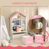 Scaffale Portagiochi Per Bambini Con Lavagna ZONEKIZ | Mobile Cameretta Cassetti Rimovibili Verde