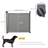 PawHut Barriera Di Sicurezza Per Cani Estensibile – Cancello A Pressione Per Porte E Scale, Bianco, Da 74-94 Cm, Con Doppio Blocco E Apertura Bidirezionale