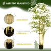 HOMCOM Pianta di Bambù Finta da 150cm con Vaso Nero, Pianta Artificiale Realistica per Interno ed Esterno | Leroy Merlin