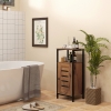 Colonne de salle de bain Homcom avec 3 étagères ouvertes 30X30X170 cm Blanc et Noyer  1503