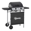 Outsunny Barbecue a Gas con Coperchio, Bruciatori da 5.6kW, BBQ e Ruote, 104x49x99cm