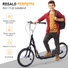 Monopattino Per Bambini HOMCOM, Manubrio Regolabile 85-95 Cm, Ruote Grandi 30.48 Cm, Portata 100 Kg, Età 5+