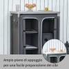 Cucina Da Campeggio Outsunny Con Armadietto Doppio E 3 Mensole - Leggera, Portatile, Grigio - Foto 4