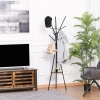 Porte-Manteau Trépied HOMCOM Design Branches Avec Étagère - 9 Patères Métal Noir 180 Cm