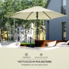 Outsunny Ombrellone da Giardino in Poliestere e Metallo con Tettuccio Inclinabile a 45°, 262x243 cm|Aosom