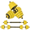 HOMCOM Ensemble d'haltères courtes ou longues 20 Kg - barre d'extension incluse - musculation réglable - entraînement musculaire & haltérophilie